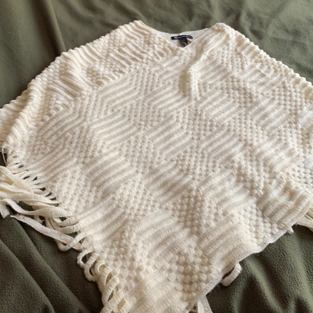 INC light-weight cream poncho.  Size Small/Medium
